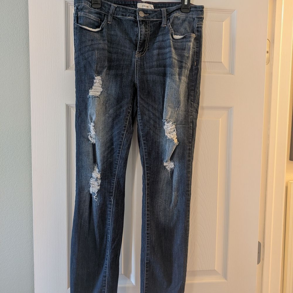 Cello Size 17 Distressed Blue Jeans